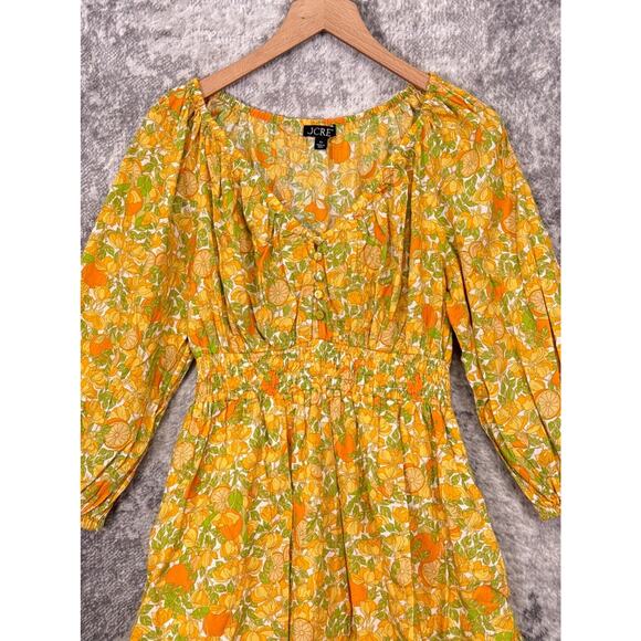 J Crew Dress XS Womens Cotton Lawn Mini Limone Lemons Fruit Print - Picture 2 of 9